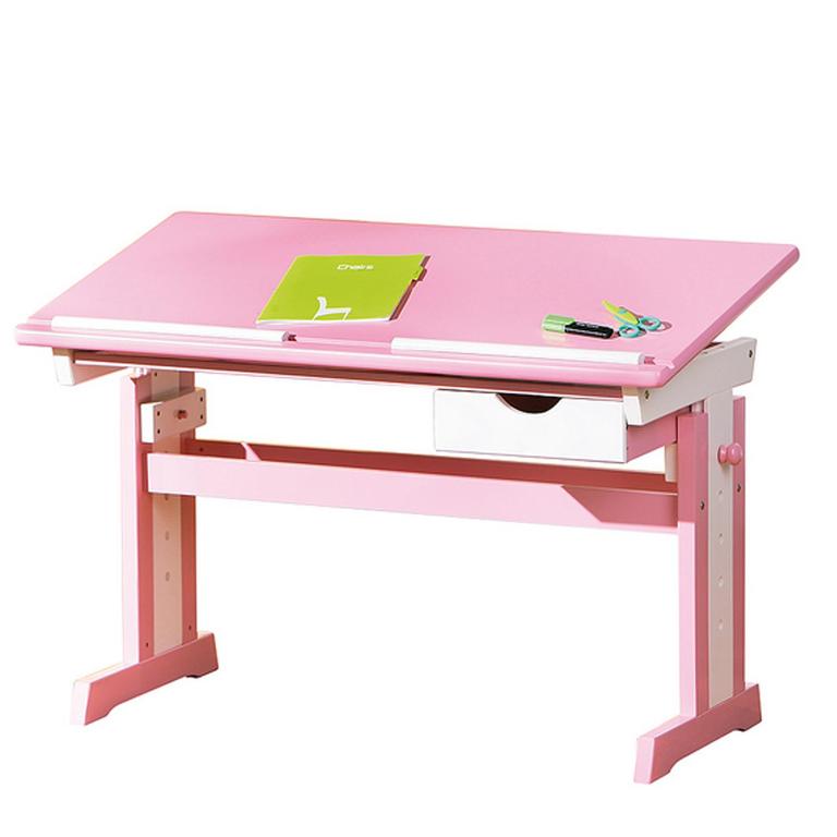 Růžový psací stůl pro dívky