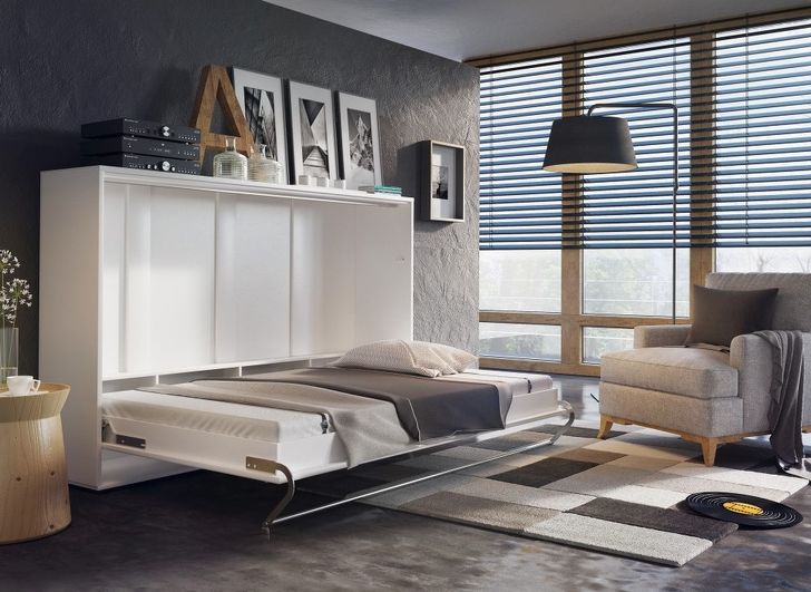 Designová sklápěcí postel do malého bytu