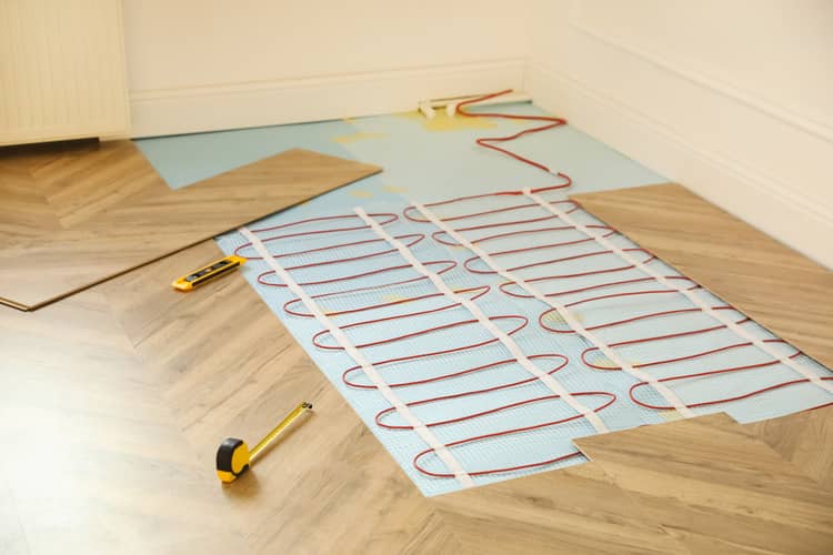 Skladba podlahy při podlahovém topení