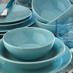 24dílná sada modrých talířů z porcelánu Kutahya Fantine