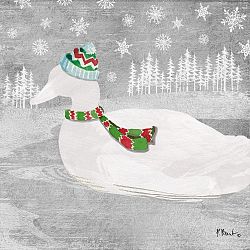 Balení 10 papírových ubrousků s vánočním motivem PPD Woodland Duck Silver