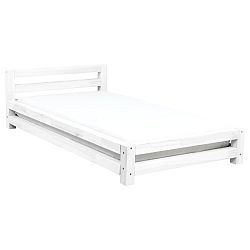 Bílá jednolůžková postel z borovicového dřeva Benlemi Single, 80 x 180 cm
