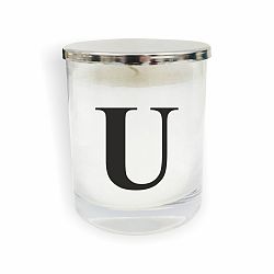 Bílo-černá svíčka North Carolina Scandinavian Home Decors Monogram Glass Candle U
