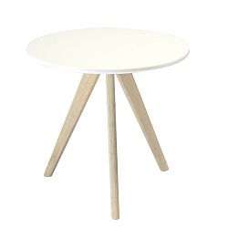 Bílý dřevěný příruční stolek Knuds Life, Ø 48 cm