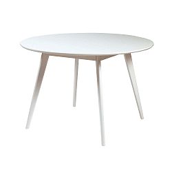 Bílý jídelní stůl z březového dřeva Rowico Yumi, ∅ 115 cm