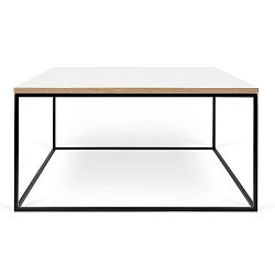 Bílý konferenční stolek s černými nohami TemaHome Gleam, 75 cm