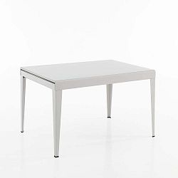 Bílý kovový rozkládací jídelní stůl Oreste Luchetta Clever, 120 x 83 cm