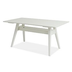 Bílý ručně vyráběný jídelní stůl z masivního březového dřeva Kiteen Notte, 75 x 140 cm 