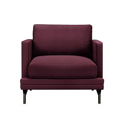 Bordeaux červené křeslo s podnožím v černé barvě Windsor & Co Sofas Jupiter