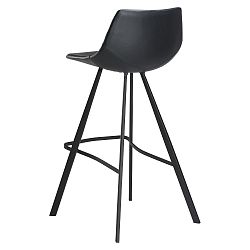 Černá barová židle s černým kovovým podnožím DAN–FORM Pitch