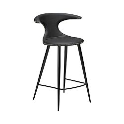 Černá kožená barová židle DAN–FORM Denmark Flair Leather