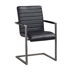 Černá židle s černým kovovým podnožím Folke Clive