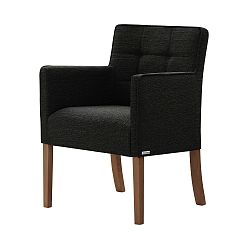 Černá židle s tmavě hnědými nohami Ted Lapidus Maison Freesia