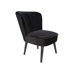 Černá židle ze dřeva se sametovým potahem Leitmotiv Luxury