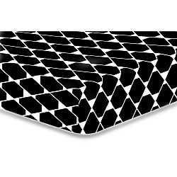 Černé elastické prostěradlo z mikrovlákna DecoKing Rhombuses, 100 x 200 cm