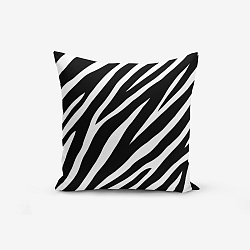 Černo-bílý povlak na polštář s příměsí bavlny Minimalist Cushion Covers Black White Zebra, 45 x 45 cm