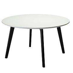 Černobílý dřevěný konferenční stolek Knuds Life, Ø 80 cm