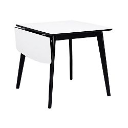 Černobílý jídelní stůl se sklápěcí deskou Folke Olivia, délka 80 + 30 cm