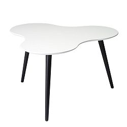 Černobílý konferenční stolek s nohami z bukového dřeva Knuds Sky, 80 x 80 cm