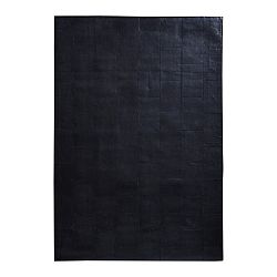 Černý koberec z pravé kůže Fuhrhome Athens, 170 x 240 cm