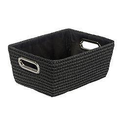 Černý košík Wenko Chromo, šířka 28 cm