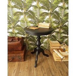 Černý příruční stolek z cedrového dřeva Orchidea Milano Black Living