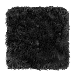 Černý sedák z ovčí kožešiny na jídelní židli Royal Dream, 40 x 40 cm