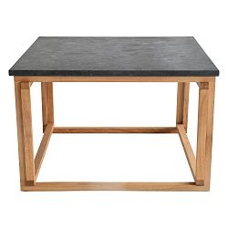 Černý žulový odkládací stolek s podnožím z dubového dřeva RGE Accent, šířka 75 cm