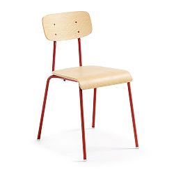 Červená jídelní židle s přírodním sedákem La Forma Klee