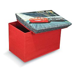 Červená taburetka na hračky Domopak Disney Cars, 49 x 31 cm