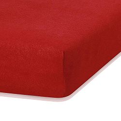 Červené elastické prostěradlo s vysokým podílem bavlny AmeliaHome Ruby, 200 x 80-90 cm