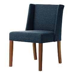 Denimově modrá židle s tmavě hnědými nohami Ted Lapidus Maison Zeste