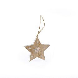 Dřevěná závěsná hvězda Dakls Snowflake, 7,2 cm