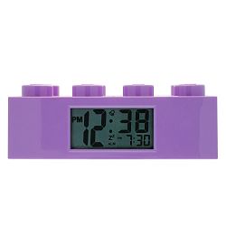 Fialové hodiny s budíkem LEGO® Brick
