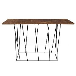 Hnědý konzolový stolek s černými nohami TemaHome Helix
