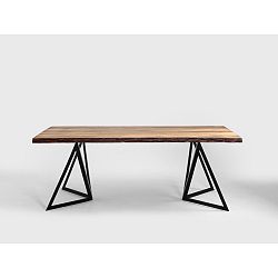 Jídelní stůl s deskou z borovicového dřeva Custom Form Sherwood Dark, 200 x 100 cm