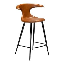 Koňakově hnědá barová židle z eko kůže DAN–FORM Denmark Flair, výška 90 cm