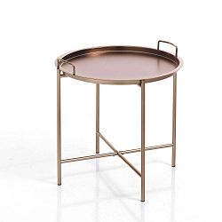Konferenční stolek v měděné barvě s odnímatelným podnosem Tomasucci Vagna, ⌀ 45 cm