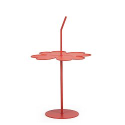 Korálově červený odkládací stolek Garageeight A Four Leaf