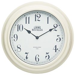 Krémové nástěnné hodiny Kitchen Craft Living Nostalgia, Ø 25,5 cm