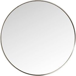 Kulaté zrcadlo s rámem ve stříbrné barvě Kare Design Round Curve, ⌀ 100 cm