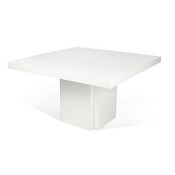 Lesklý bílý jídelní stůl TemaHome Dusk, 130 cm