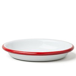 Malý servírovací smaltovaný talíř s červeným okrajem Falcon Enamelware, Ø 10 cm