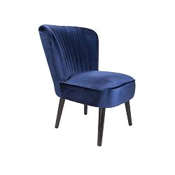 Modrá židle ze dřeva se sametovým potahem Leitmotiv Luxury
