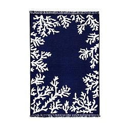 Modrobílý oboustranný koberec Homedebleu Coral, 80 x 150 cm