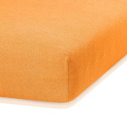 Oranžové elastické prostěradlo s vysokým podílem bavlny AmeliaHome Ruby, 200 x 140-160 cm