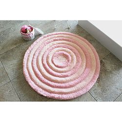 Pastelově růžová koupelnová předložka Alessia Ecru, Ø 90 cm