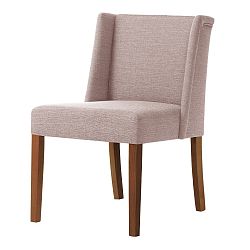 Pudrově růžová židle s tmavě hnědými nohami Ted Lapidus Maison Zeste