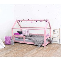 Růžová dětská postel s bočnicemi ze smrkového dřeva Benlemi Tery, 120 x 200 cm