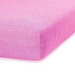 Růžové elastické prostěradlo s vysokým podílem bavlny AmeliaHome Ruby, 200 x 140-160 cm